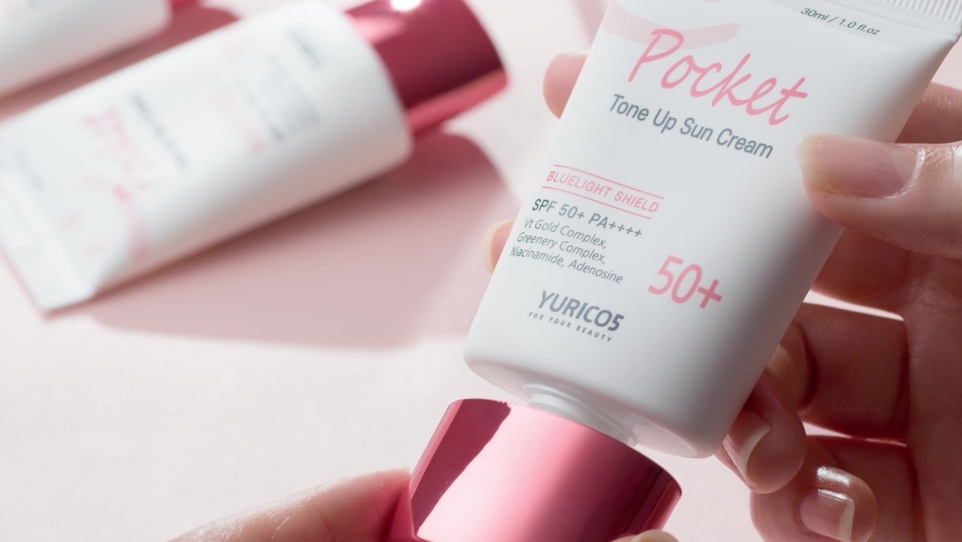Portable sunscreen package with SPF 50+ label