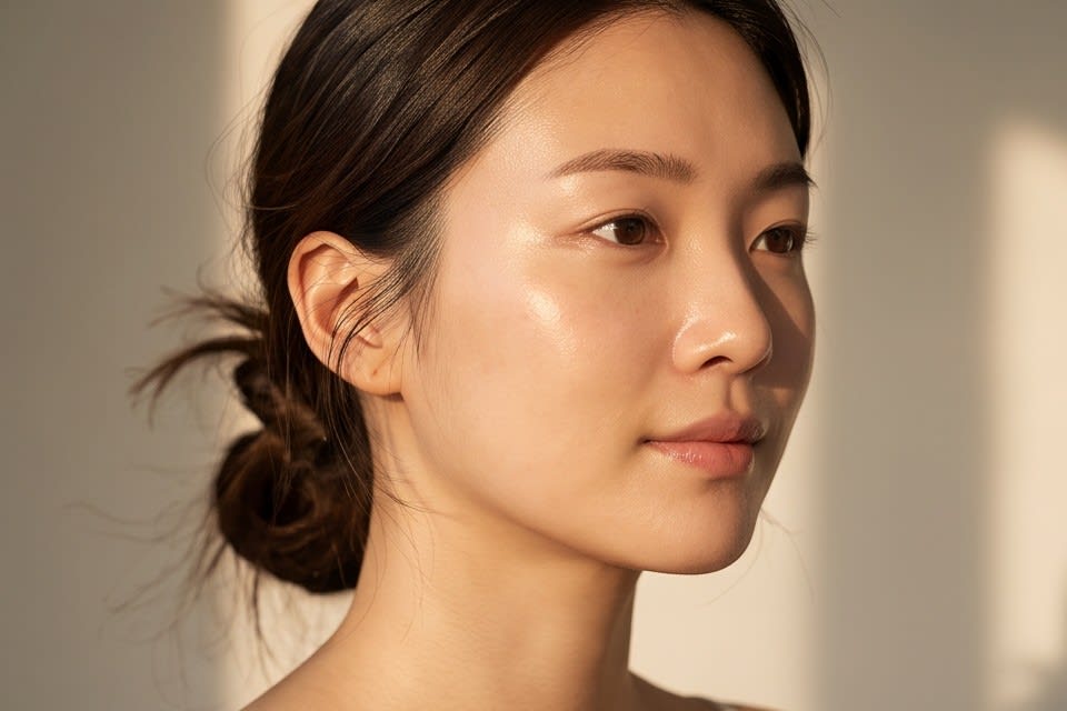 Skin texture naturally refined with tone up sunscreen