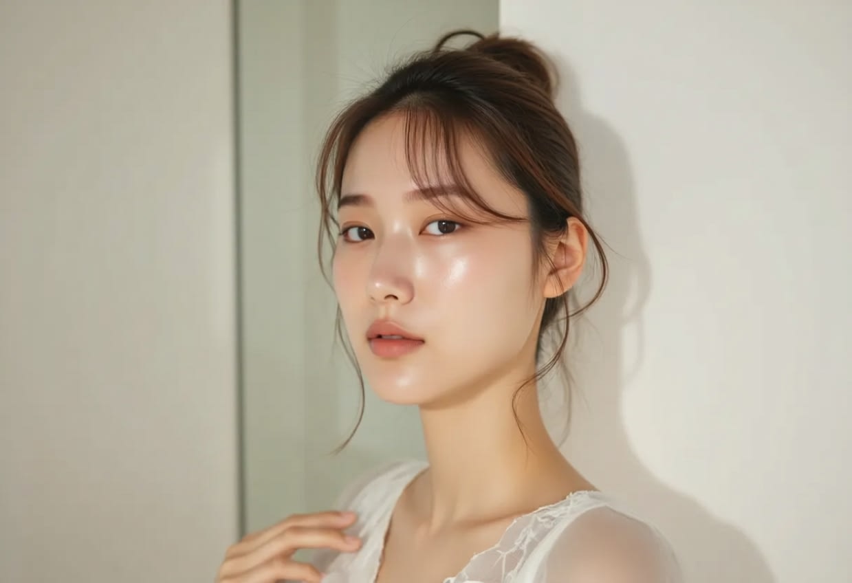 A look showing the goal of eye area care through healthy and firm skin