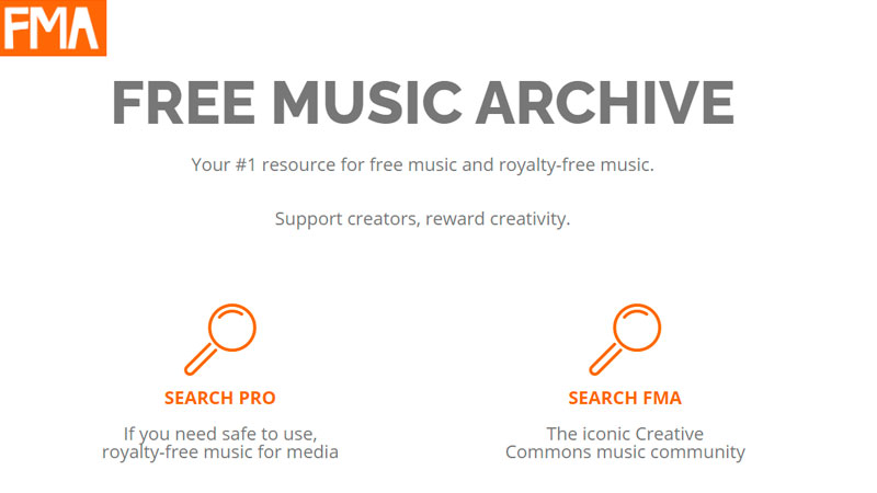 Captura de tela do programa para baixar música Free Music Archive