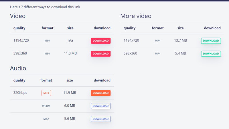 Próximo passo para baixar vídeos com o Keepvid