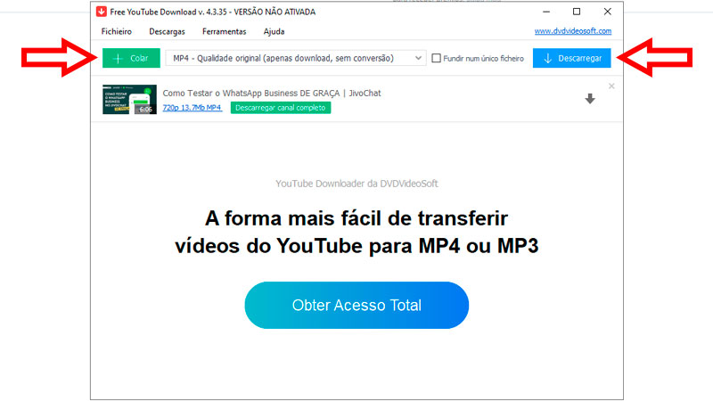 Tutorial de como usar o Free YouTube Download para converter vídeos em mp3