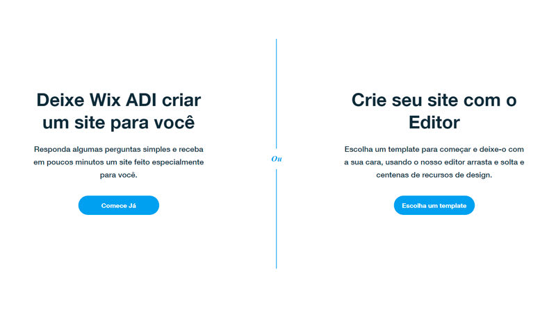 Como fazer um site com wix passo 2