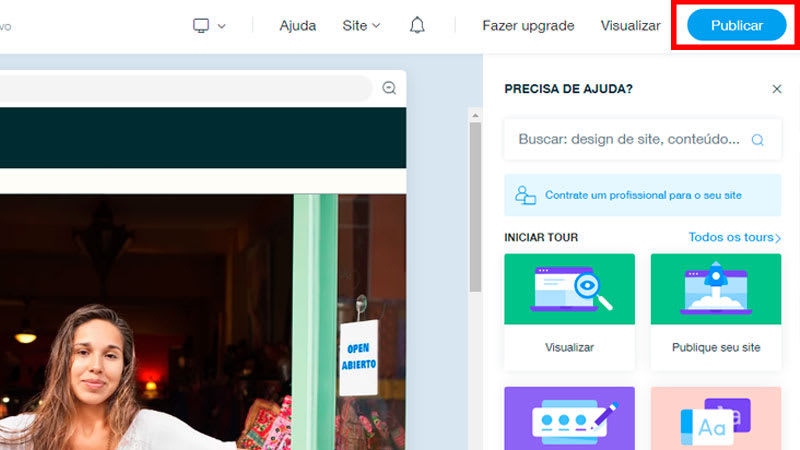 Como fazer um site com wix passo 4