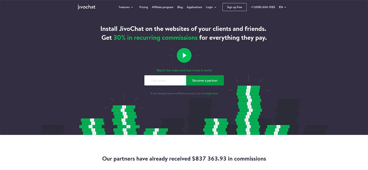 Jivochat Affiliate Program