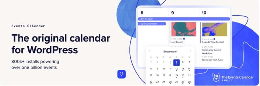 Banner do plugin de eventos para WordPress The Events Calendar