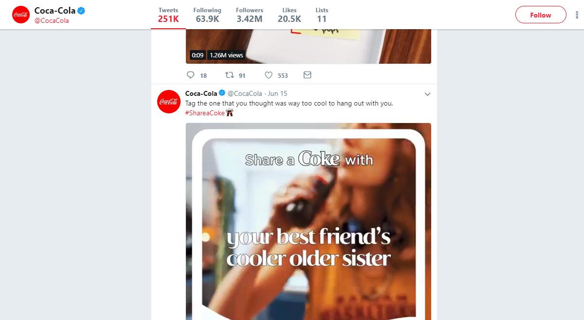 Coca-Cola Hashtag