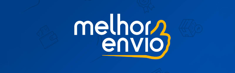 Banner com o logo da calculadora de frete melhor envio