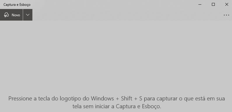 Tela do programa Captura e Esboço do Windows