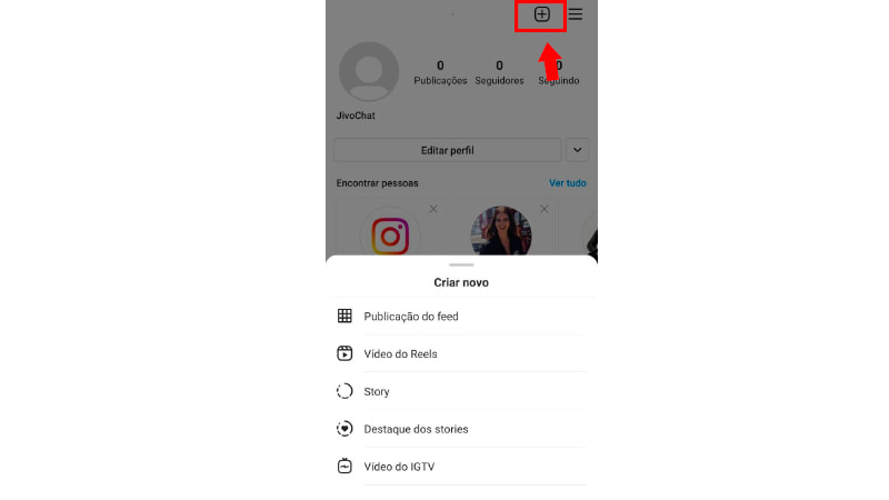 Printscreen mostrando os recursos de postagem do Instagram 