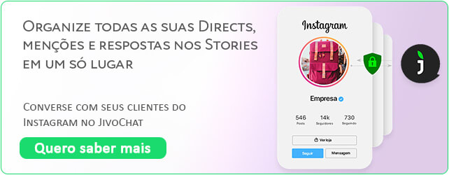 Banner de integração do JivoChat com Instagram