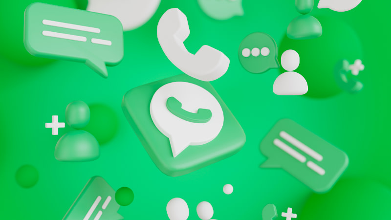 Ilustração de um iPhone com a logo do WhatsApp Business