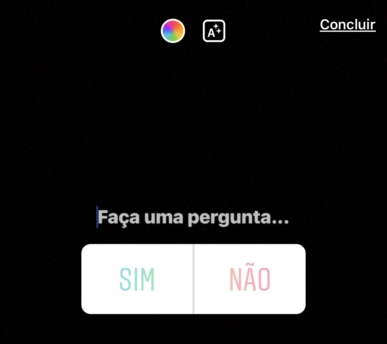 Recorte da tela da enquete para Instagram