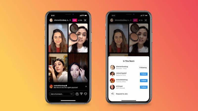 The image shows an Instagram live