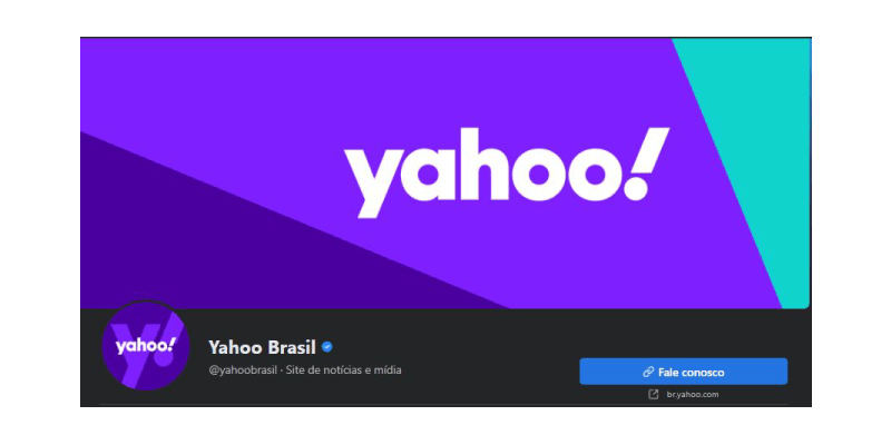 Capa para facebook da página do Yahoo