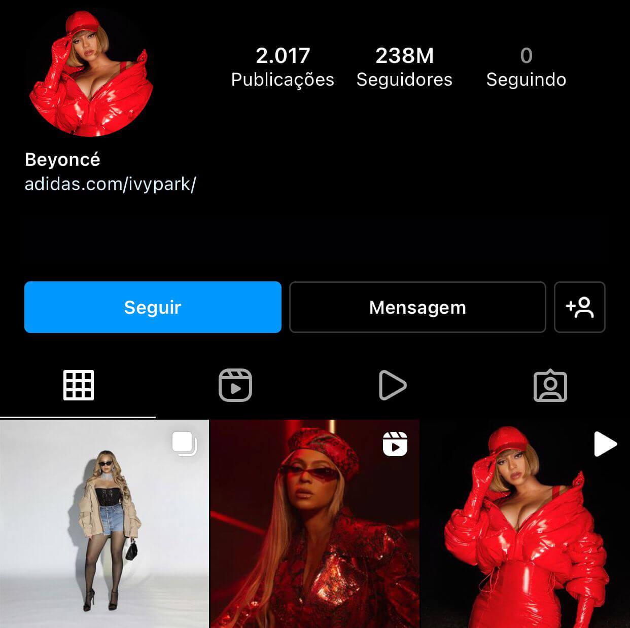 Perfil da Beyoncé