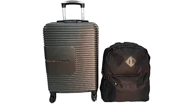foto de uma mala de rodinhas e uma mochila de bordo da Polo King