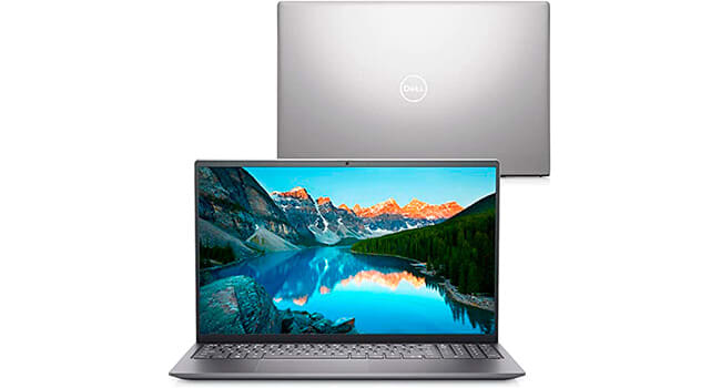 foto de um notebook Dell Inspiron 15 i1101 de frente e de costas