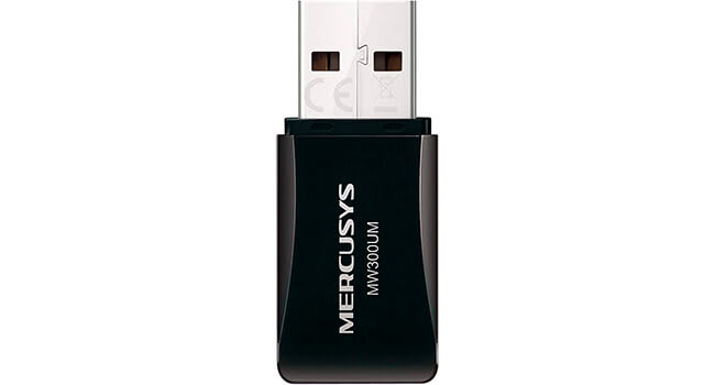 foto de um adaptador wireless Mercusys MW300UM