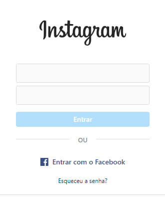 Login Instagram pelo PC