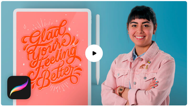 Banner do curso de Caligrafia e lettering para Instagram com Procreate