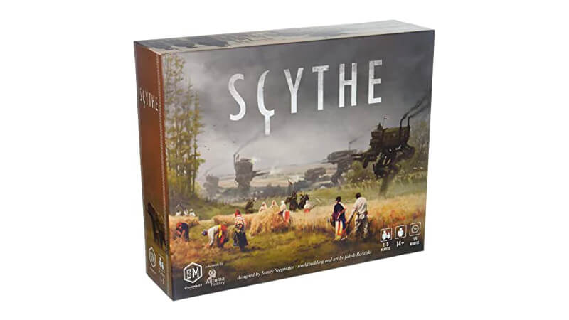 Imagem da caixa do jogo de tabuleiro Scythe