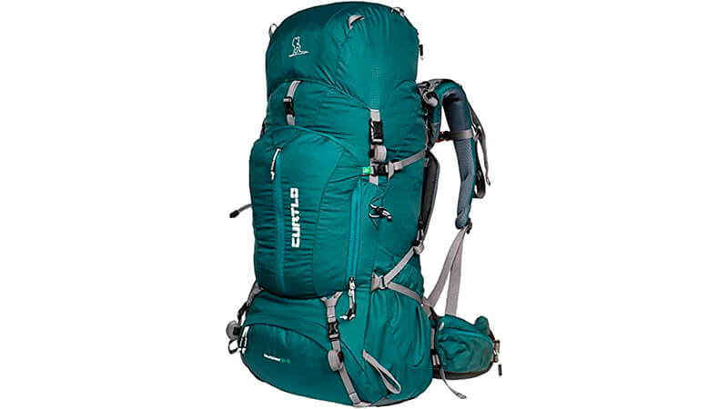 imagem de uma mochila cargueira Curtlo Mountaineer na cor verde agua