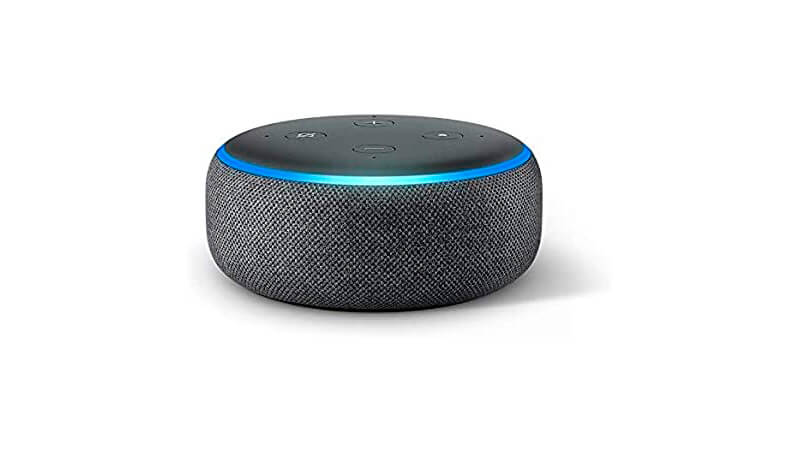 imagem de um echo dot 3ª geração na cor preta