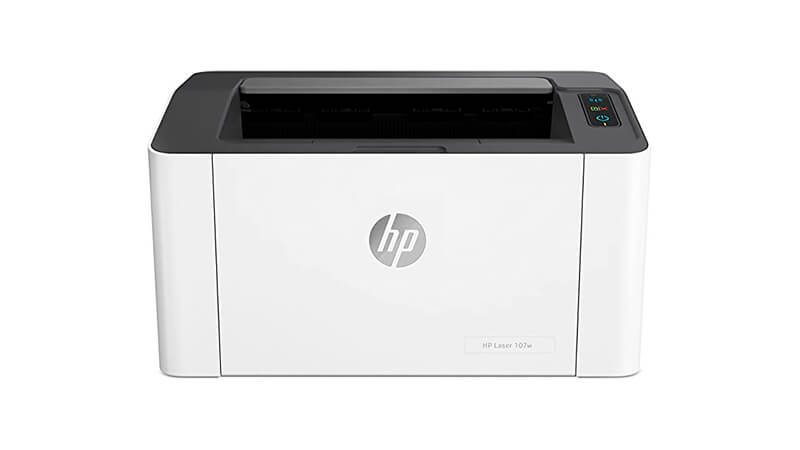 imagem de uma impressora HP Laser Wirless na cor branca