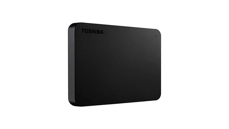 imagem de um hd externo Toshiba Canvio na cor preta