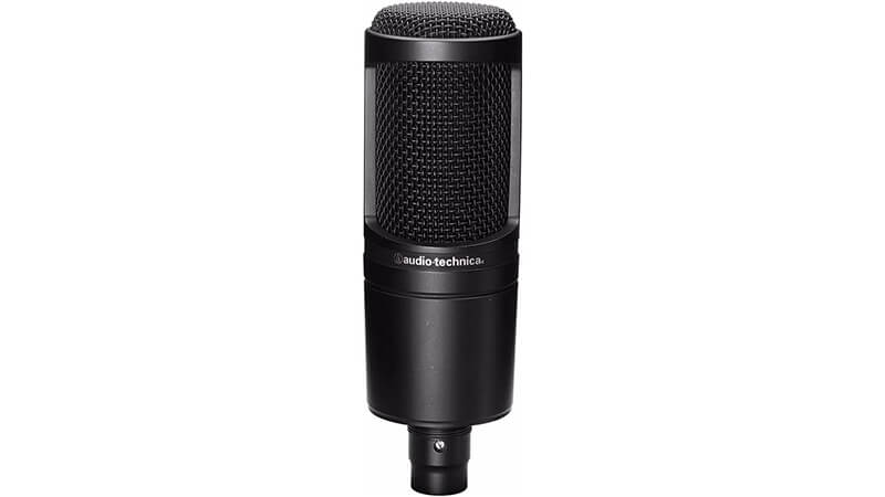imagem de um microfone Audio Technica AT2020 na cor preta