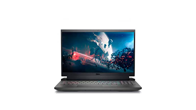 imagem de um notebook Dell G15 na cor preta com telcado RGB