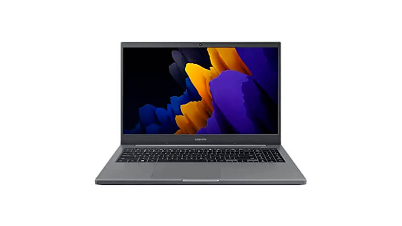 imagem de um notebook Samsung Book na cor grafite