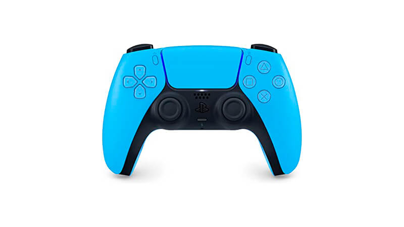 imagem de um controle sem fio de Playstation 5 na cor Starlight Blue