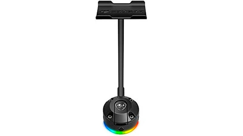 imagem de um suporte para headset Cougar Bunker S com iluminação RGB