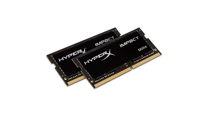 imagem de um par de pentes de memória RAM de 8GB para notebook da HyperX 