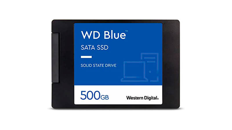 imagem de um ssd para notebook WD Blue na cor preta