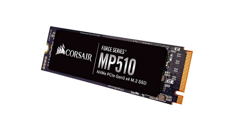 imagem de um ssd de 480GB no padrão NVMe M.2 da Corsair