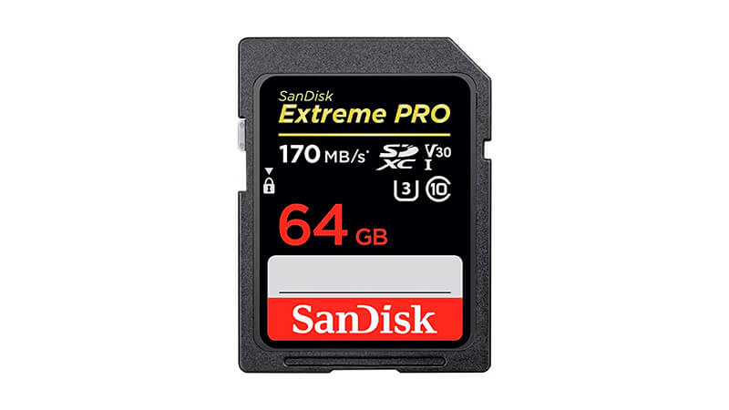 imagem de um cartão de memória de 64GB da SanDisk