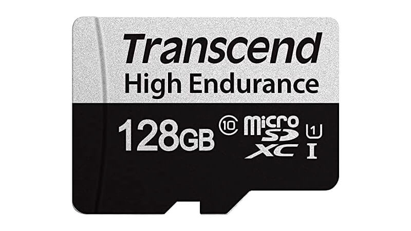 imagem de um cartão de memória de 128GB da Transcend