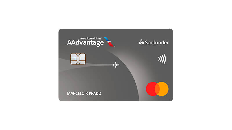 imagem de um cartão de crédito Santander AAdvantage Platinum