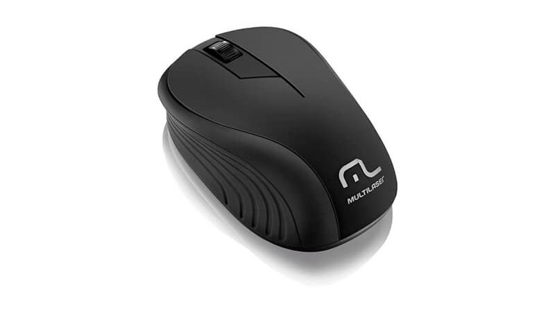 imagem de um mouse sem fio Multilaser na cor preta