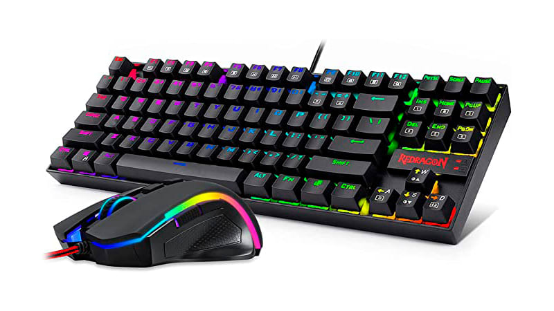 imagem de um kit gamer com mouse e teclado da Redragon