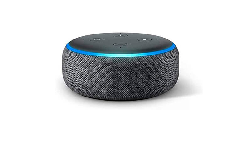 imagem que mostra um Echo Dot 3ª geração com Alexa