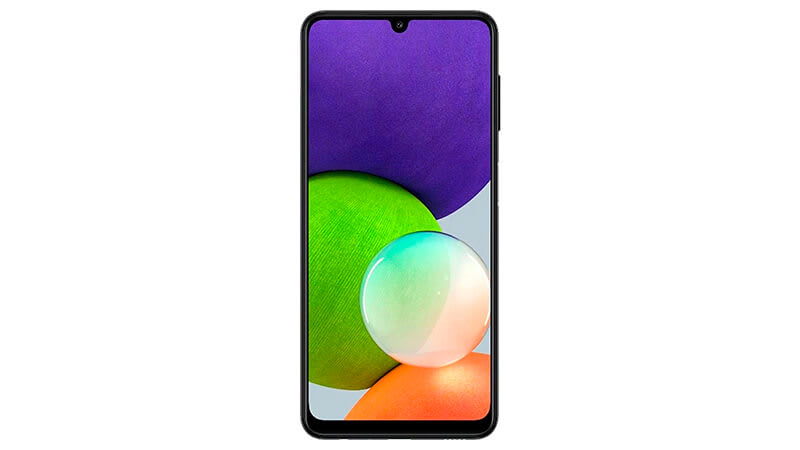 imagem que mostra um Samsung Galaxy M22 de frente