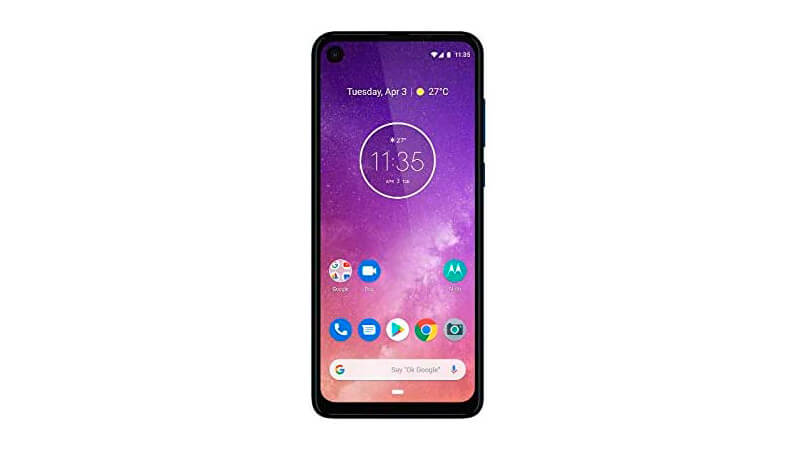 imagem que mostra um smartphone Motorola One Vision de frente