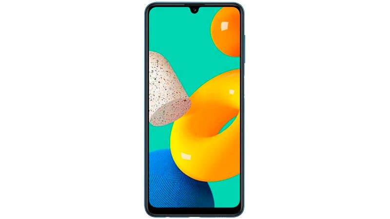 imagem que mostra um smartphone Samsung Galaxy M32 de frente