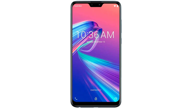 imagem de um celular Asus Zenfone Max Pro M2 de frente