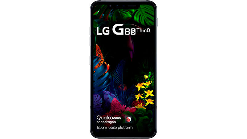 imagem de um smartphone LG G8S ThinQ de frente