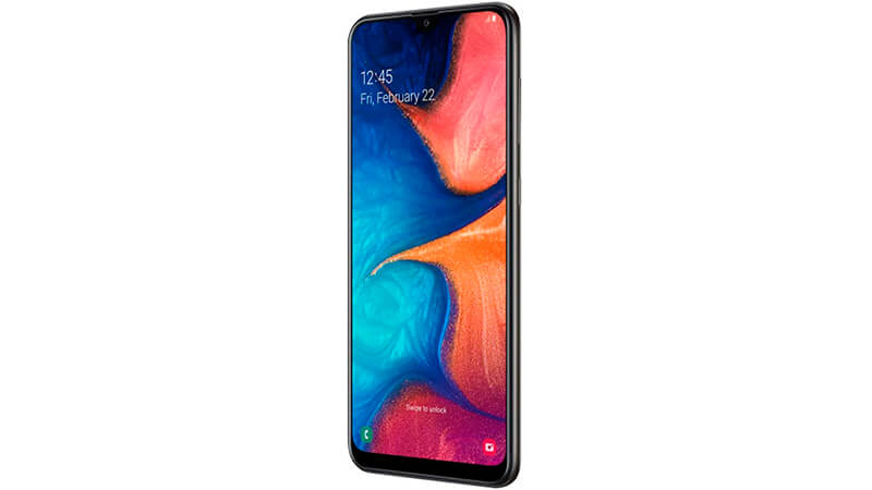 imagem de um smartphone Samsung Galaxy A20